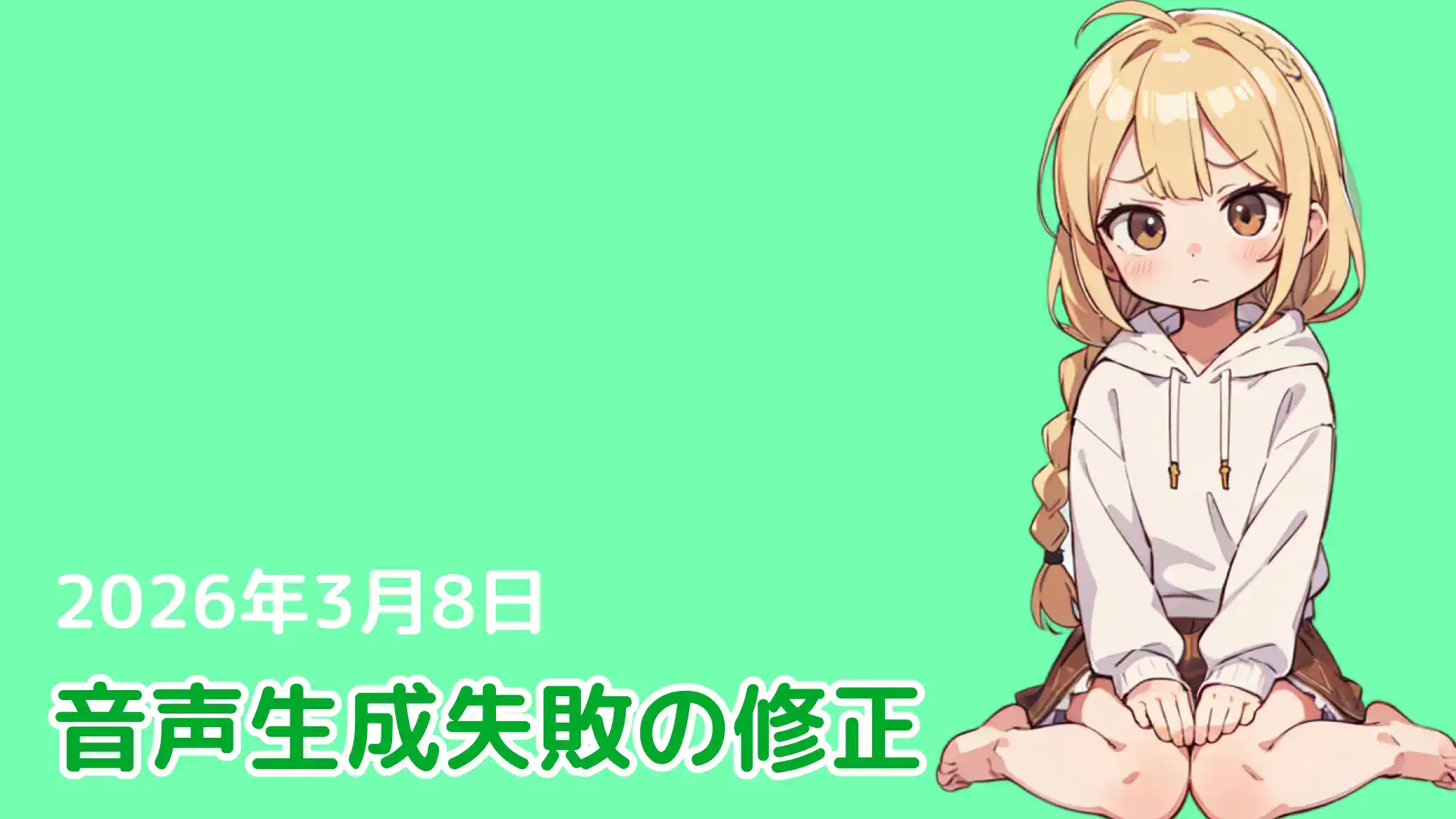 【不具合修正】音声合成の不具合に関するお詫びと対応について
